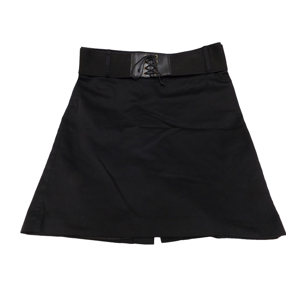 Apostrophe womens Black flared Skirt, Lined, Side Zipper and Stylish Belt size 8